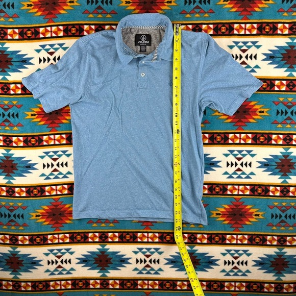 Volcom Polo Shirt Heather Blue Short‎ Sleeve Casual Top Kids Size L-12Y-G-14 - Picture 5 of 5